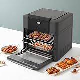 Heißluftfritteuse Airfryer, 12 Liter Mini Backofen Dörrautomat, Friteuse Heissluftfritteuse, 12 Programme, LED-Touchscreen, Air Fryer ohne Öl - Umluft Barbecue