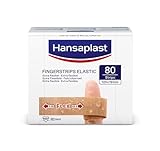 Hansaplast Elastic Fingerstrips Pflaster (80 Strips), extra lange Wundpflaster speziell für Wunden an den Fingern, flexible und atmungsaktive Fingerpflaster