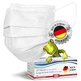 kela OP-Maske - 50x Medizinische Maske Weiß | Made in Germany | Atemschutzmaske | Mund- und Nasenschutz | Premium Schutzmaske | Einwegmaske