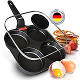 endusor Spiegeleipfanne induktionsgeeignet (21cm) mit Deckel - Eierpfanne & Pancake Pfanne mit Antihaft-Beschichtung für [ Induktion Gas Ceran Elektro] Egg Pan Augenpfanne für Spiegelei Ei Pancakes