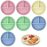 APOMOONS 8 Stück Geteilte Teller mit Unterteilung Menüteller Geteilte Speiseteller Platte Set Unzerbrechliches Kinderteller Unterteilt Wiederverwendbar Geteilte Teller für Kinder und Erwachsene
