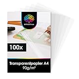 OfficeTree 100 Blatt Transparentpapier A4 Bedruckbar 90...