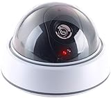 VisorTech Kamera Attrappe: Dome-Überwachungskamera-Attrappe mit durchsichtiger Kuppel und LED (Alarm Dummy, Überwachungskamera Dummy-Attrappe, Überwachungskameras)