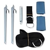 your GEAR Storm Kit - Sturmband für Vorzelt - Wohnmobil Zubehör - Caravan Sturmsicherung für Wohnwagen Vorzelte Sonnendächer - inklusive 2 Erdnägel, 2 Eckenschonern, Spannfeder - 13m Länge