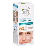 Garnier Anti-Aging Sonnencreme mit LSF 50, Sonnenschutz mit Hyaluron und Vitamin B gegen Falten und Trockenheit, Ambre Solaire, 1 x 50 ml