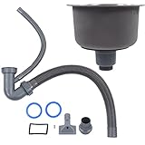 CFTGIW Mini-Rundspüle für die Küche, Rundes Barbecken aus Edelstahl mit Abflussrohranschluss, 30 Cm Durchmesser, Wodurch die Oberfläche Besonders Gegen Schädliche Dose Geschützt wird. Extrem