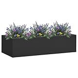 Hochbeet Balkon Pflanzkasten Büro-Blumenkasten Anthrazit 90x40x23 cm Stahl Robuste und dekorative Gartengestaltung für vielseitige Anwendungen