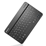 Fintie Ultradünn Bluetooth Tastatur mit deutschem Layout QWERTZ für iPad und iPhone, iPad 2024, iPad 10.9, iPad 10.2, iPad 9.7 2018/2017, iPad Air 5/4/3, iPad Pro 12.9/11/10.5, iPad Mini, Schwarz