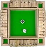 EACHHAHA Shut The Box Klassisches Tischwürfelspiel aus Holz, Klassisches Würfelkönig Familien-Partyspiel