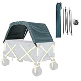 Baldachin-Abdeckung, faltbarer Wagen – zusammenklappbarer Outdoor-Garten, Handwagen, Zubehör mit tragbarem, abnehmbarem Trolley-Markisenschirm – ideal für Einkaufen und Camping