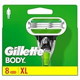 Gillette Body Rasierklingen, 8 Ersatzklingen für Körperrasierer Herren mit 3-fach Klinge, die stärker als Stahl sind