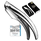 Knoblauchpresse Edelstahl für Knoblauch & Ingwer (kein Schälen notwendig) | Leicht zu reinigende Knoblauch Presse | Garlic Press mit 5 Jahren Garantie