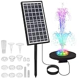 LESOLEIL Solar Teichpumpe 10W, Solar Schwimmend Springbrunnen Solarbrunnen mit Akku, LED, 17 Fontänenstile, Einstellbarer Wasserdurchfluss für Außen Vogelbad, Garten, Teich, Fisch-Behälter