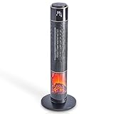 TOM Turm Keramik Heizlüfter mit Kamineffekt, Timer,...