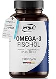 Omega 3 Kapseln hochdosiert - Fischöl Kapseln mit 2000mg (1000mg EPA & 500mg DHA) pro Tagesdosis - Omega-3 Fettsäuren ohne Vitamin E - Aufwendig gereinigt aus nachhaltigem Fischfang