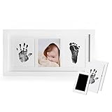 Norjews Baby Handabdruck und Fußabdruck Fotoalbum mit Zwei'CleanTouch' Stempelkissen und Vier Druckkarten - Babyhaut kommt nicht mit Farbe in Berührung, Das ideale Babyparty Geschenk