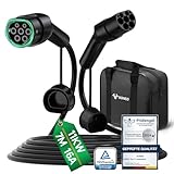 GONEO Typ 2 Ladekabel 11kW 7M 16A Ladekabel Elektroauto Typ 2 3 Phasig für E Auto EV/PHEV Typ 2 auf Typ 2 Mode 3 Ladekabel mit Tasche Geeignet für S/3/X/Y e-Golf ID.3 i3/i8