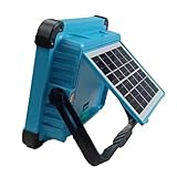 LED Baustrahler Akku - Tragbarer LED Strahler Akku 100W 12000mAh, 5 Lichtmodi IP66 Wasserdichte Solarstrahler für Baustelle, Camping, Notfälle, Werkstatt, Garage, Angeln (Blau)