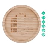 Outanaya Holzwürfeltablett 18cm mit Würfeln Tragbares Farkle Würfelspiel Satz für Familienfeiern Party und Reisen