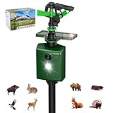 Wasserstrahl Tiervertreiber Solar, GuKKK Solarbetriebene Vogelabwehr, Vogelabwehr, Reiherschreck, Katzenschreck für Garten, PIR-Bewegungsmelder, Reichweite Bis Zu 8 m, Reiherschreck für Garten Teich