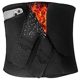 Bauchweggürtel Herren Damen, Waist Trainer Damen Verstellbar, Fitnessgürtel, Beschleunigender Schweißgürtel (Schwarz, L)