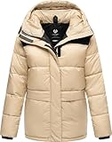 Ragwear Damen Winterjacke warme Steppjacke mit Kapuze Wikesh YOUMODO Taupe Gr. L