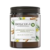 Botanica by Air Wick Große Duftkerze XL - Bis zu 90 Stunden - Duft: Süßgras und Sandelholz - Nachhaltig hergestellt mit natürlichen Inhaltsstoffen - 1x500g Kerze im Glas