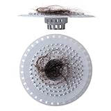 Haarsieb Dusche 2PCS Silikon Abflusssieb Abflusssieb Waschbecken Duschablauf Haarsieb Haarstopper Haarfänger Badewanne Waschbecken Abflusssie Spülbecken Sieb Badezimmer Bodenabflussfilter (grau)