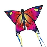 CIM Leichtwind Schmetterling Drachen - Butterfly PINK - Einleiner Flugdrachen für Kinder ab 3 Jahren - 58x40cm - inkl. 20m Drachenschnur - fertig aufgebaut - sofort flugbereit