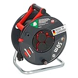 Brennenstuhl Garant V2 IP44 Kabeltrommel 50m outdoor (Made in Germany, 3 Schutzkontakt-Steckdosen mit erhöhtem Berührungsschutz, Spezialkunststoff)