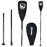 NEMAXX Professional CARBON SPEED Paddel 3-teilig für SUP - Stand Up Paddle Board, Boot, Kajak und Kanu - extra stabil & leicht 702g - Sink-Stop-Funktion, verstellbar - Karbon Blatt inkl. Tasche