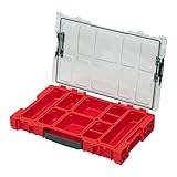 Qbrick System Pro Organizer 100 Red Ultra HD Sortimentskasten Sortierkasten Schraubenbox Sortierbox Kleinteilemagazin Werkzeugbox Für Werkstatt Sortierboxen Für Kleinteile Rot 45,2 x 29,6 x 7,9 cm