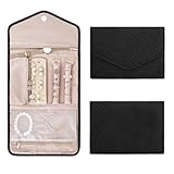 Aucuu Schmuckroll Organizer Tasche, Faltbar Reise Schmuck Organizer, Schmuckrollen Tragbare, Travel Schmuckaufbewahrung Tasche für Ohrring Ringe Halsketten Uhren Armbänder Broschen