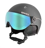 Sinner Titan Visor-Matte Dk Grey-Blue Mirror Cat.2-L (59-62) Helm, Mehrfarbig (Mehrfarbig), L