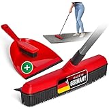 Novaliv Gummibesen mit Teleskopstiel & Kehrgarnitur Friseurbesen Set Gummi Noppenbesen Hundehaarentferner Broom Parkett Besen für Drinnen Teppichbesen Bodenabzieher Haushaltsbesen Wunderbesen