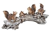 Eichhörnchen Gruppe auf AST 38x15 cm Herbst Winter Figur Dekofigur Zierfigur