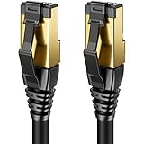 deleyCON 5m CAT8.1 LAN Kabel Patchkabel Netzwerkkabel - RJ45 LAN DSL Kabel Kupfer S/FTP Schirmung 2000 MHz 40 Gbit - CAT.8 Ethernet Kabel RJ45 Stecker vergoldet - Schwarz