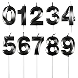 BEAN LIEVE Geburtstagskerzen – Zahlenkerzen für Kuchen, Happy Birthday Zahlenkerzen 0–9, zur Dekoration von Kuchen auf Geburtstagsfeiern und Hochzeitstagen (Schwarze)