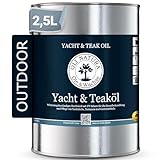 OLI-NATURA Yacht & Teaköl - Holzöl für Außen - 2,5 Liter, Teak - Premium Leinöl mit Schutz vor UV-Strahlung, Verwitterung, Versprödung & Vergrauung - Geeignet für fast alle Holzarten