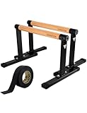 GORNATION® Parallettes Max - Calisthenics-Equipment für Handstand, Push-Ups & mehr - Optimal für Fitness zuhause & Outdoor mit Griffen/Stangen aus Holz