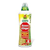 COMPO Flüssiger Rasendünger Unkraut & Moos Nein-Danke!, Dünger für gesunde und sattgrüne Rasen, 1,3 Liter, Unzutreffend