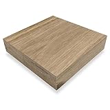 ZUSCHNITTPROFI.DE® Massivholzplatte aus Eiche (10 x 10 x 2 cm) – Eichenplatte, handgefertigte Holzscheibe aus glatt gehobeltem Eichenholz – DIY Holz für verschiedene Bau-Projekte