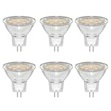 Caldarax 6 Stück GU4 MR11 3W LED Spot, Ersetzt 20W 30W Halogenlampen Reflektor, Warmweiß 3000K, 300LM, AC/DC 12V-24V, Nicht Dimmbar, 120° Abstrahlwinkel, mit Schutzglas, 35mm*35mm