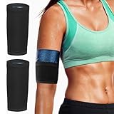 PYEUIFT 2 Stück Damen Sauna Effekt Thermo Schweiß Arm Bands Trimmer Arm Former Oberarme Schlanker Shaper Kompression Einstellbare Arm Gürtel für Sport Fitness
