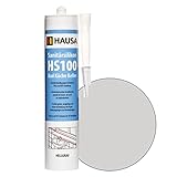 HAUSA Sanitärsilikon HS100 Silikon hellgrau Bad Küche Dichtstoff Bausilikon Dichtmasse Fuge 310ml schimmelresistent