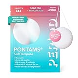 PERIOD PONTAMS Soft-Tampons für Frauen – 3 Tage wiederverwendbare und kompostierbare Tampons – Unterstützung des probiotischen Gleichgewichts – Ultraweich, auf pflanzlicher Basis, 3 Stück