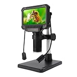 Luocute 4,3-Zoll-Digitalmikroskop, 720P-LCD-Bildschirm mit 8 Einstellbaren LEDs und 2 Seitenlampen, 1-Megapixel-Kamera, 1080P-Videoaufzeichnung für die Reparatur von