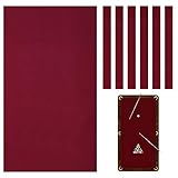 Mixweer Billardtuch, 2,6 m, aus Filz mit 6 Stoffstreifen, vorgeschnittener Billardtisch für Zuhause, Clubs, Bars, Indoor-Sportspiele (rot)