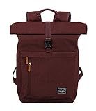 travelite Handgepäck Rucksack mit Laptop Fach 15,6 Zoll, Gepäck Serie BASICS Daypack Rollup: Praktischer Rucksack mit Rollup Funktion, 60 cm, 35 Liter, 800 Gramm