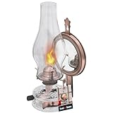 KOTARBAU® Petroleumlampe Glas Öllampe mit Spiegel Altes Kupfer Campinglampe Petroliumöllampe Kerosinlampe Laterne Vintage Öl Lampe Camping Licht Balkon Zubehör Petroleumlaterne für Innenräume